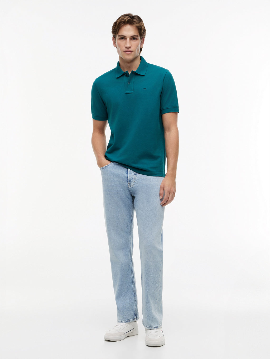 TOMMY JEANS POLO CLASSIC LOGO PEQUEÑO REGULAR FIT VERDE