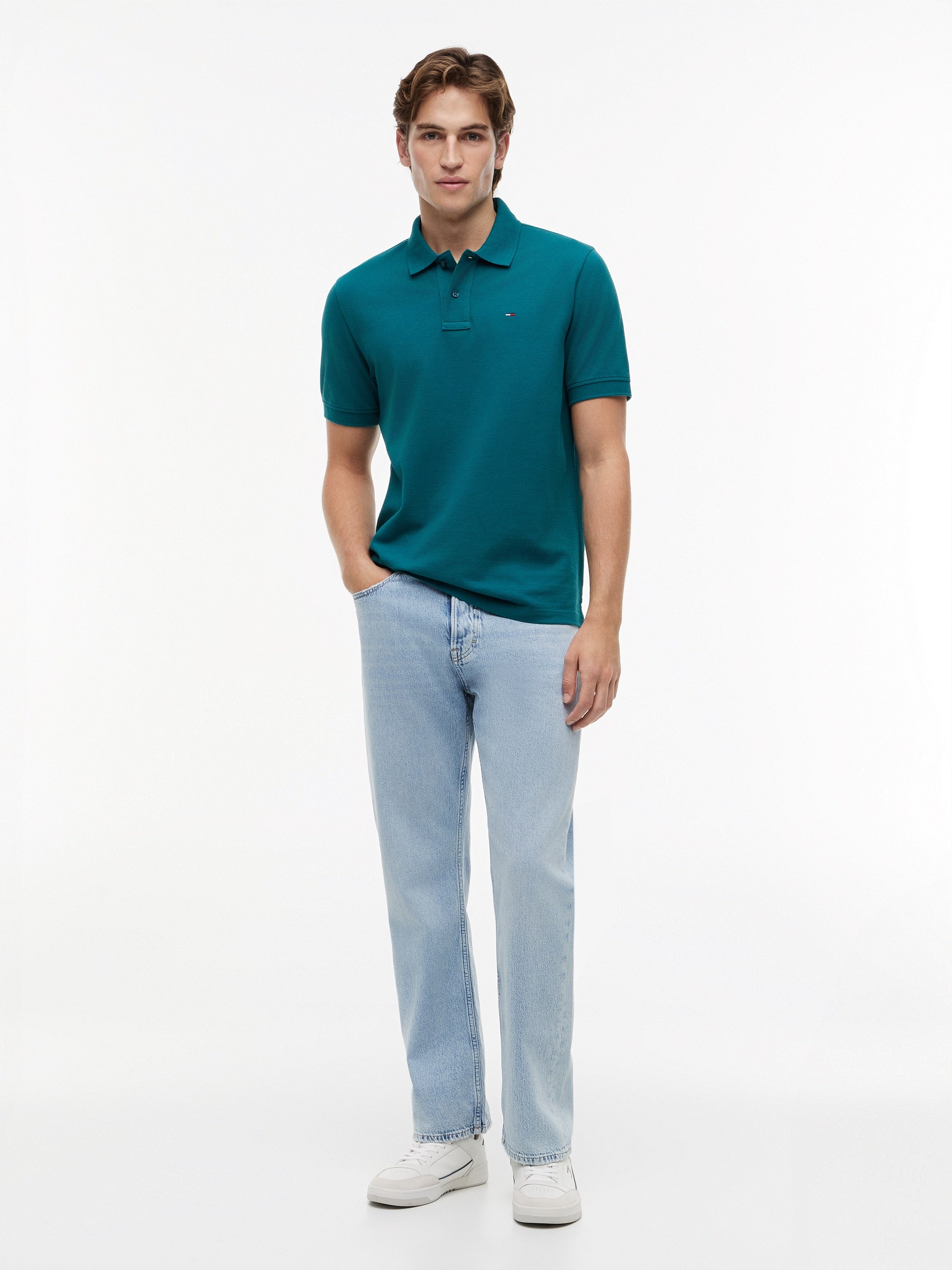 TOMMY JEANS POLO CLASSIC LOGO PEQUEÑO REGULAR FIT VERDE