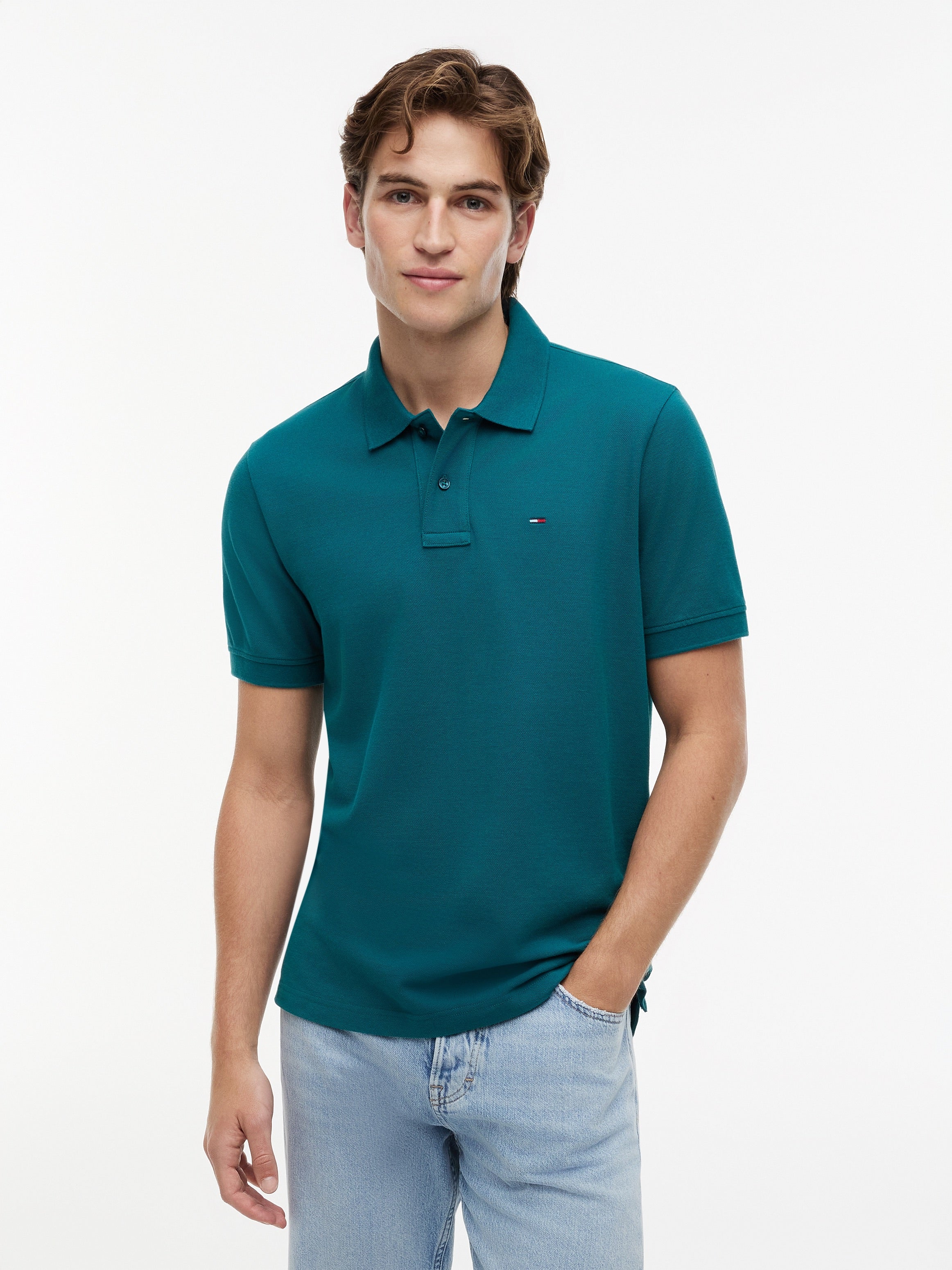 TOMMY JEANS POLO CLASSIC LOGO PEQUEÑO REGULAR FIT VERDE