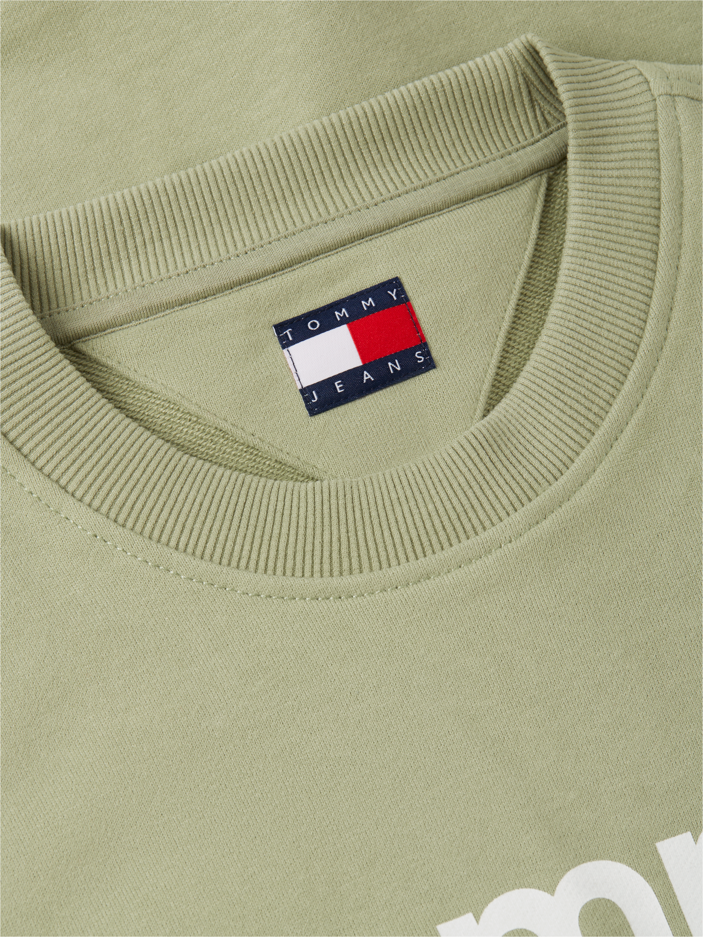 TOMMY JEANS SUDADERA FINA LOGO LETRAS PECHO REGULAR FIT VERDE
