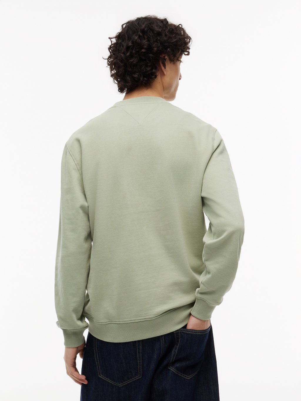 TOMMY JEANS SUDADERA FINA LOGO LETRAS PECHO REGULAR FIT VERDE