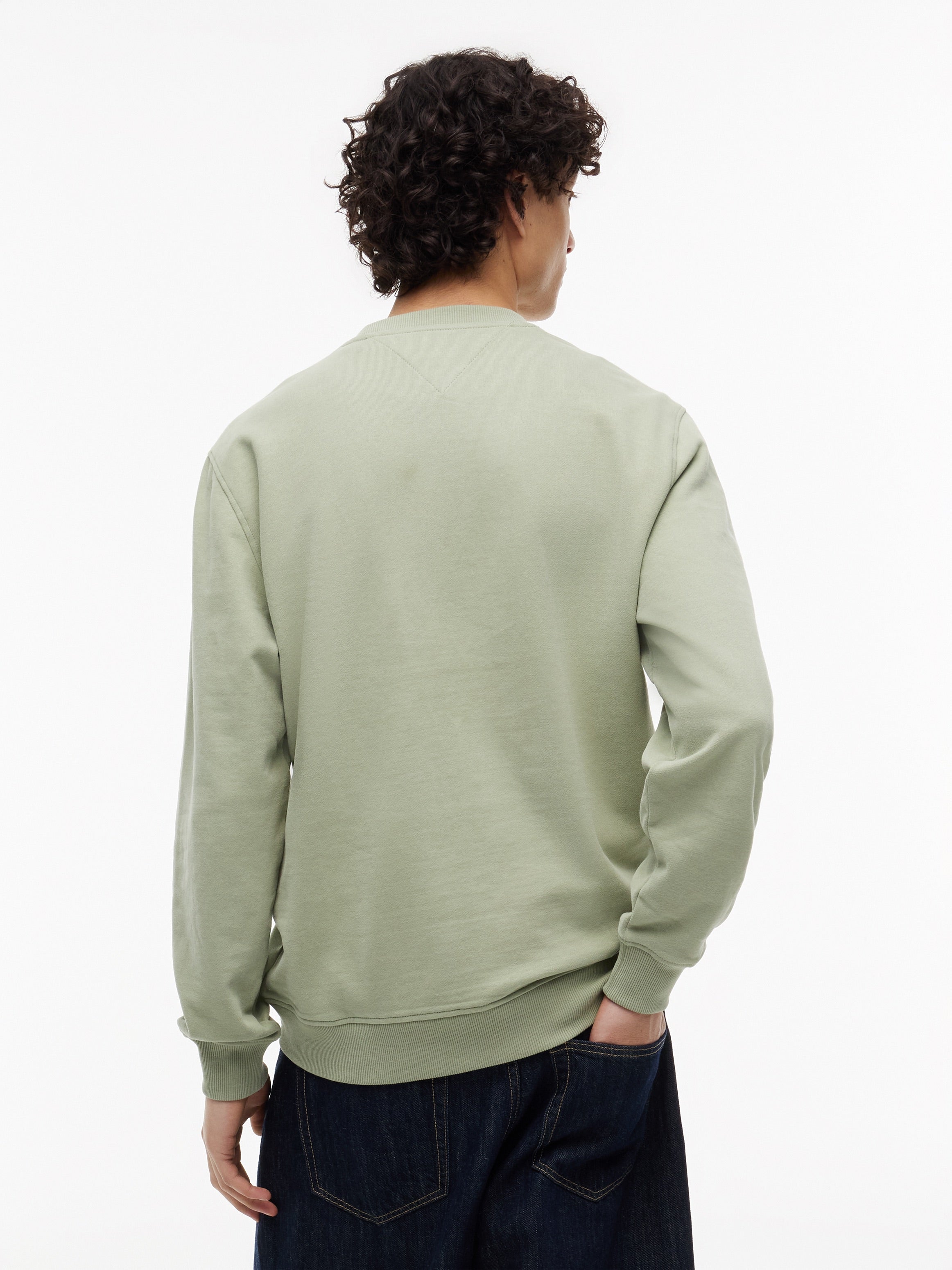 TOMMY JEANS SUDADERA FINA LOGO LETRAS PECHO REGULAR FIT VERDE