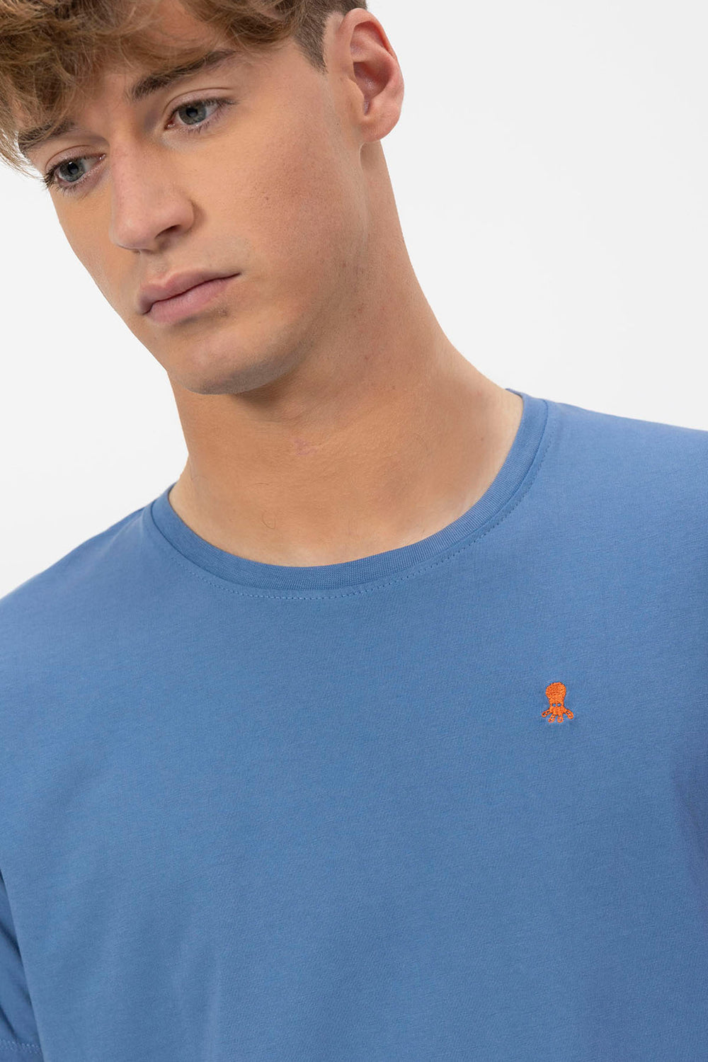 EL PULPO CAMISETA LOGO BORDADO AZUL INDIGO