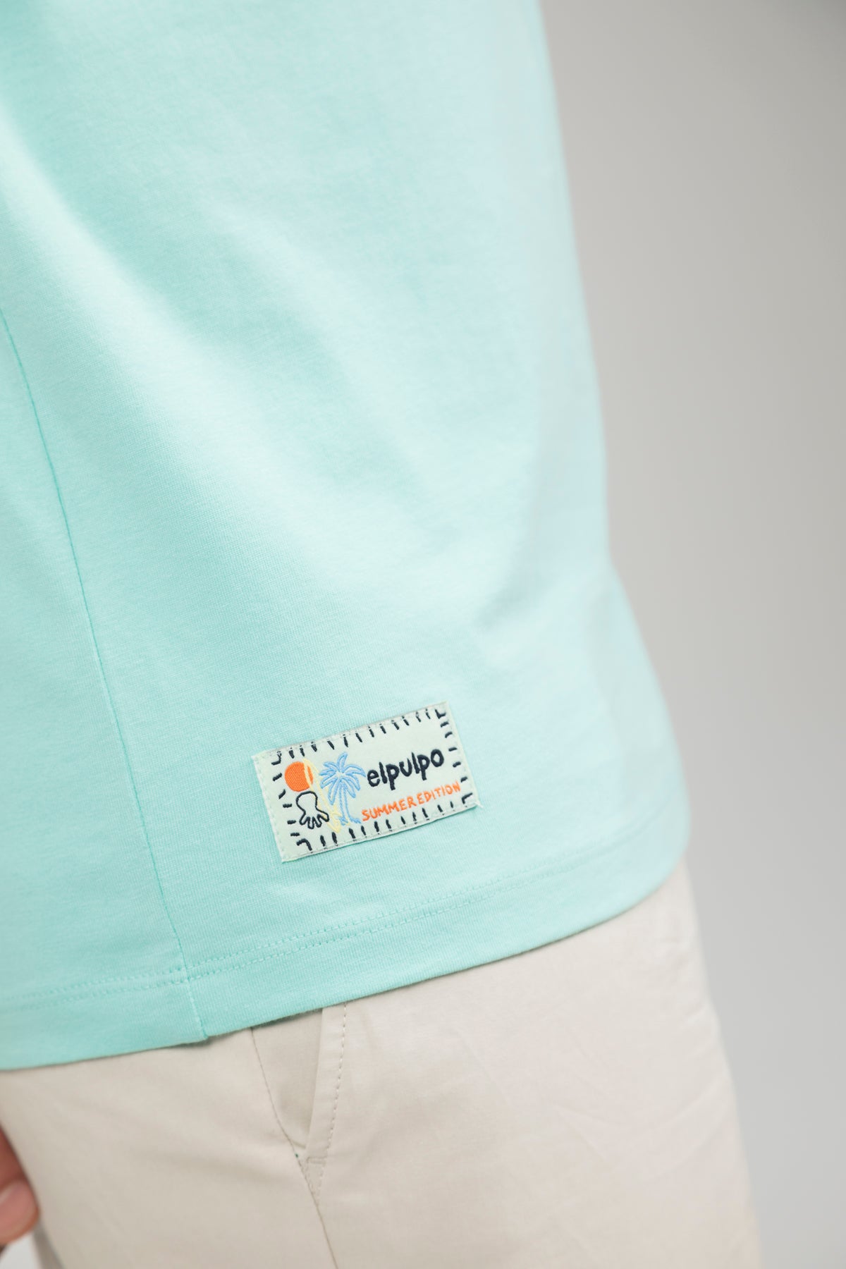 EL PULPO CAMISETA TRIPLE LOGO DESGASTADO SLIM VERDE