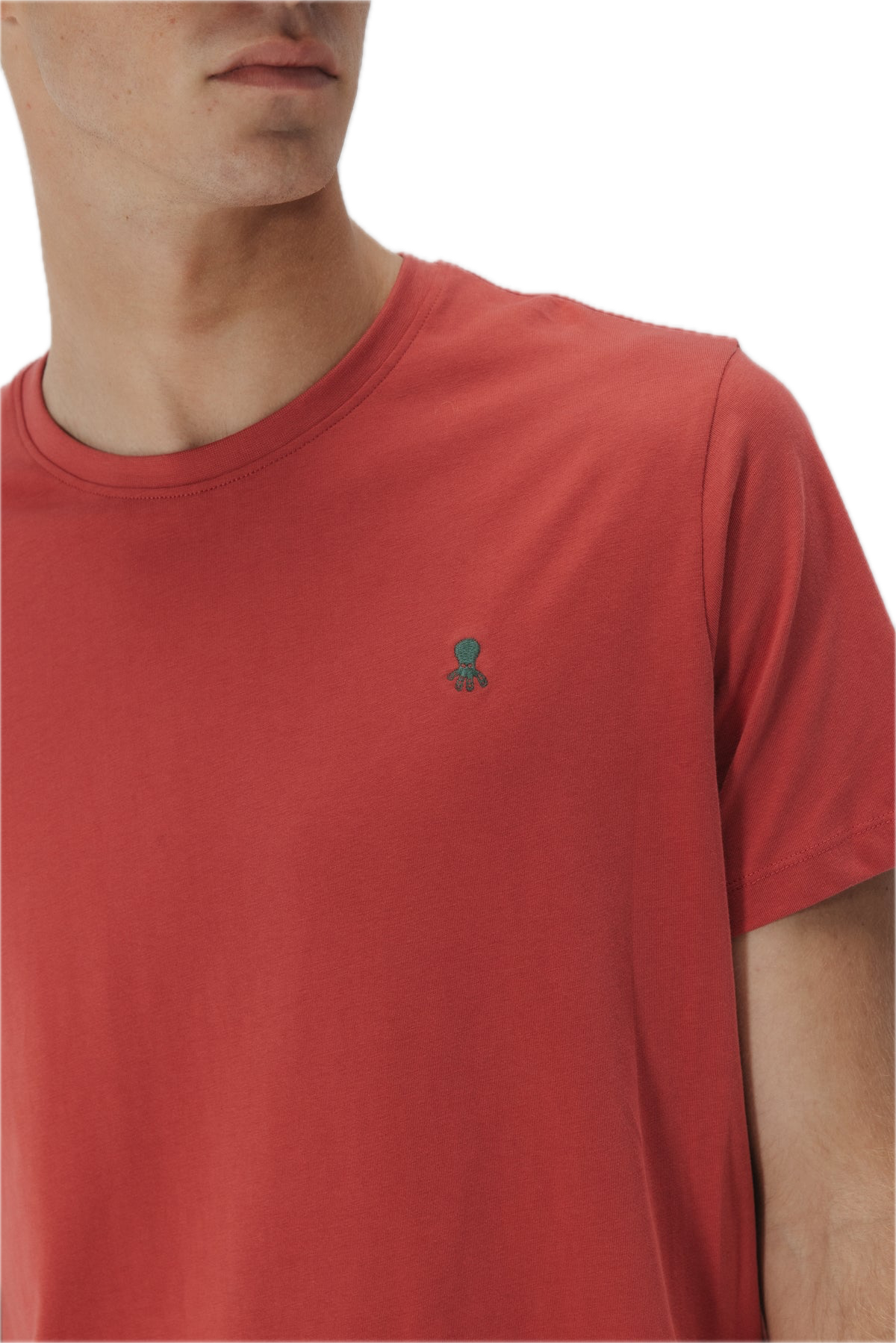 EL PULPO CAMISETA LOGO BORDADO ROJO