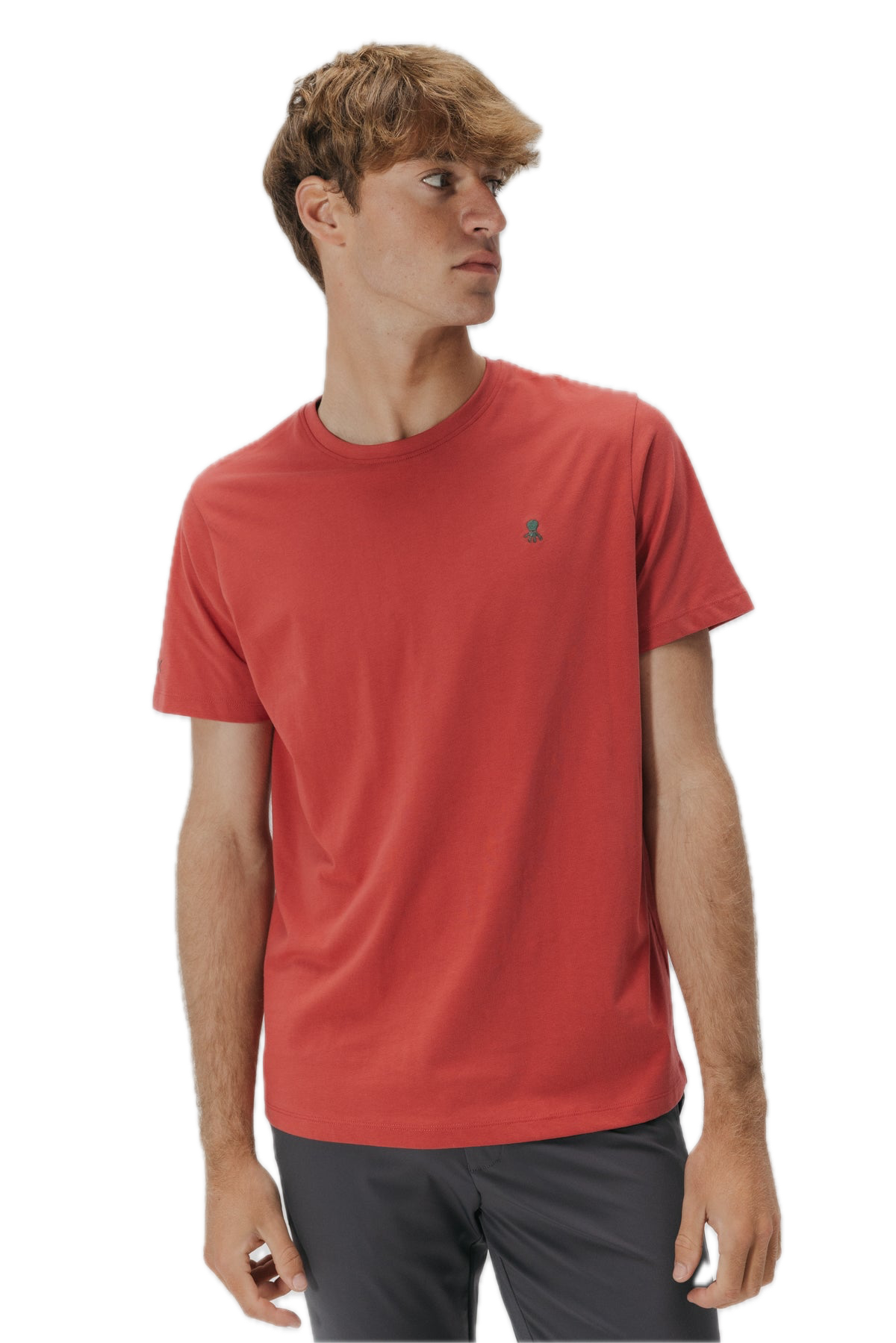 EL PULPO CAMISETA LOGO BORDADO ROJO