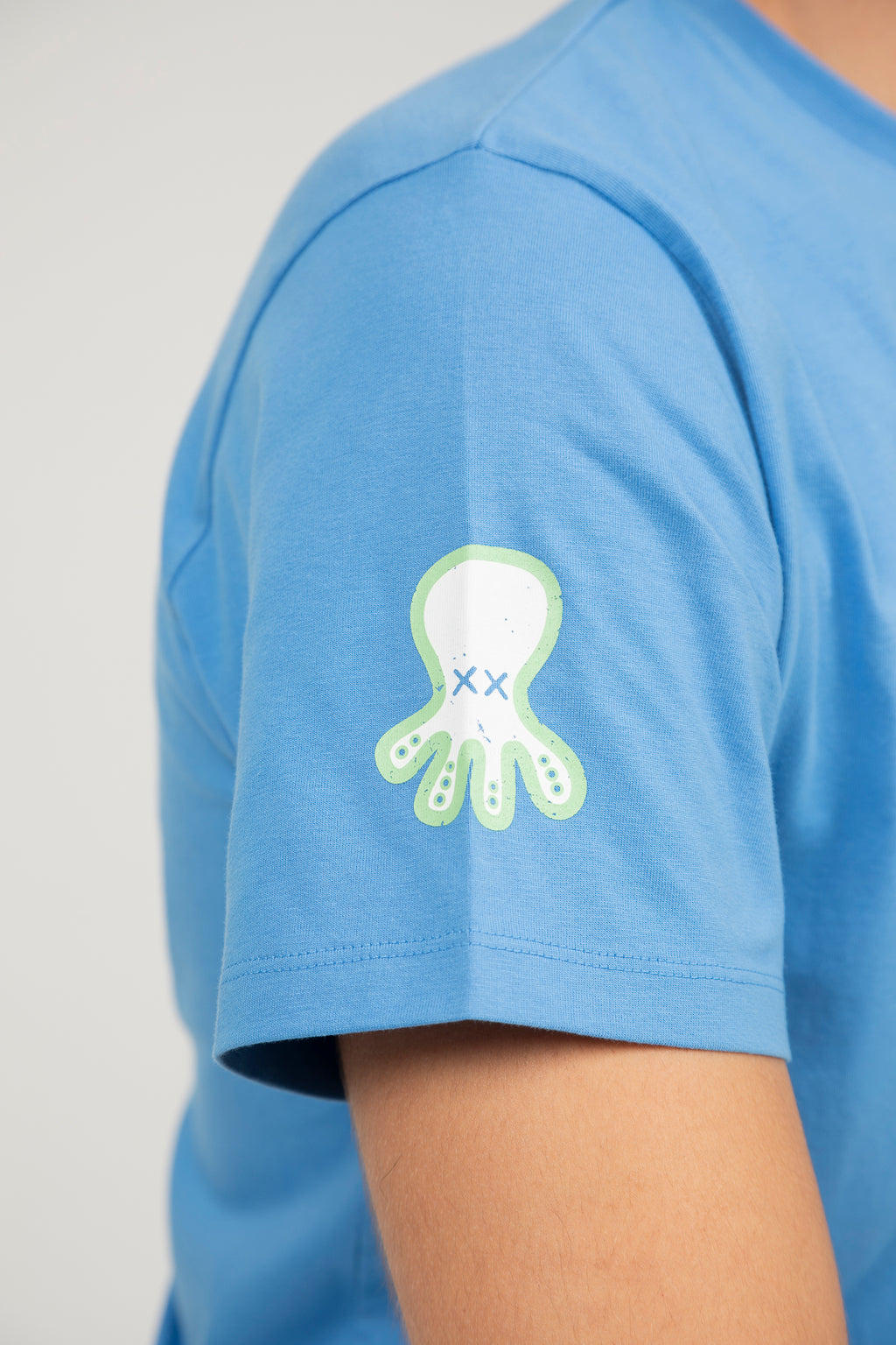 EL PULPO CAMISETA TRIPLE LOGO DESGASTADO SLIM AZUL