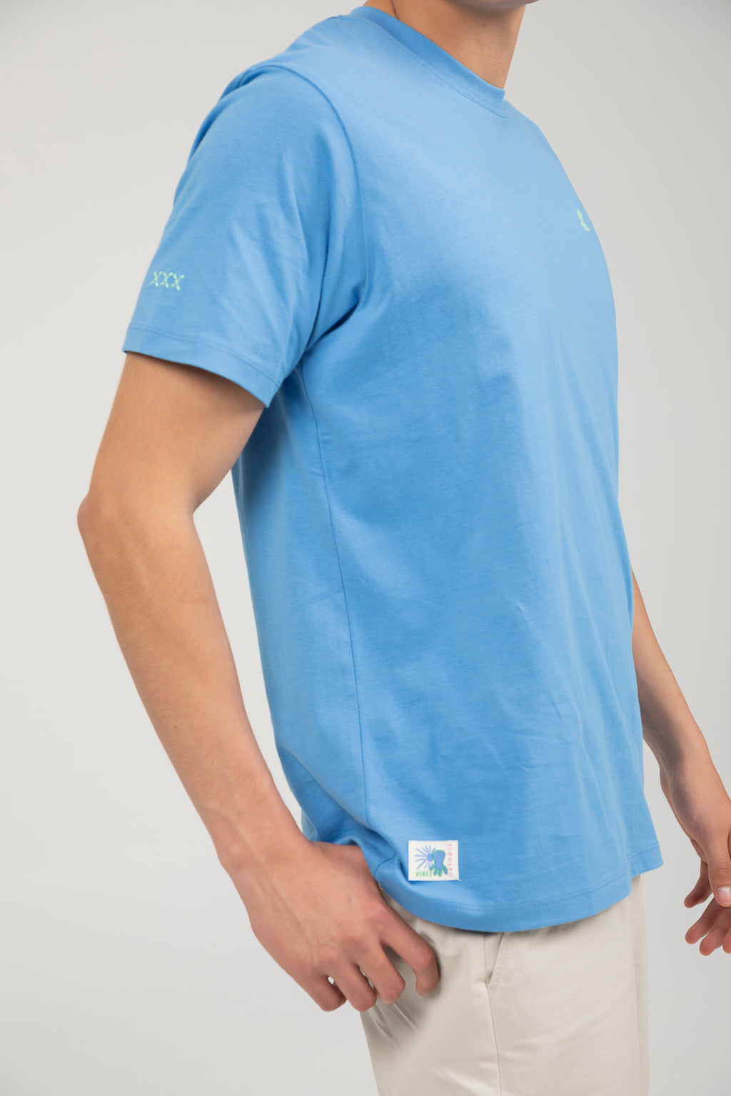 EL PULPO CAMISETA TRIPLE LOGO DESGASTADO SLIM AZUL