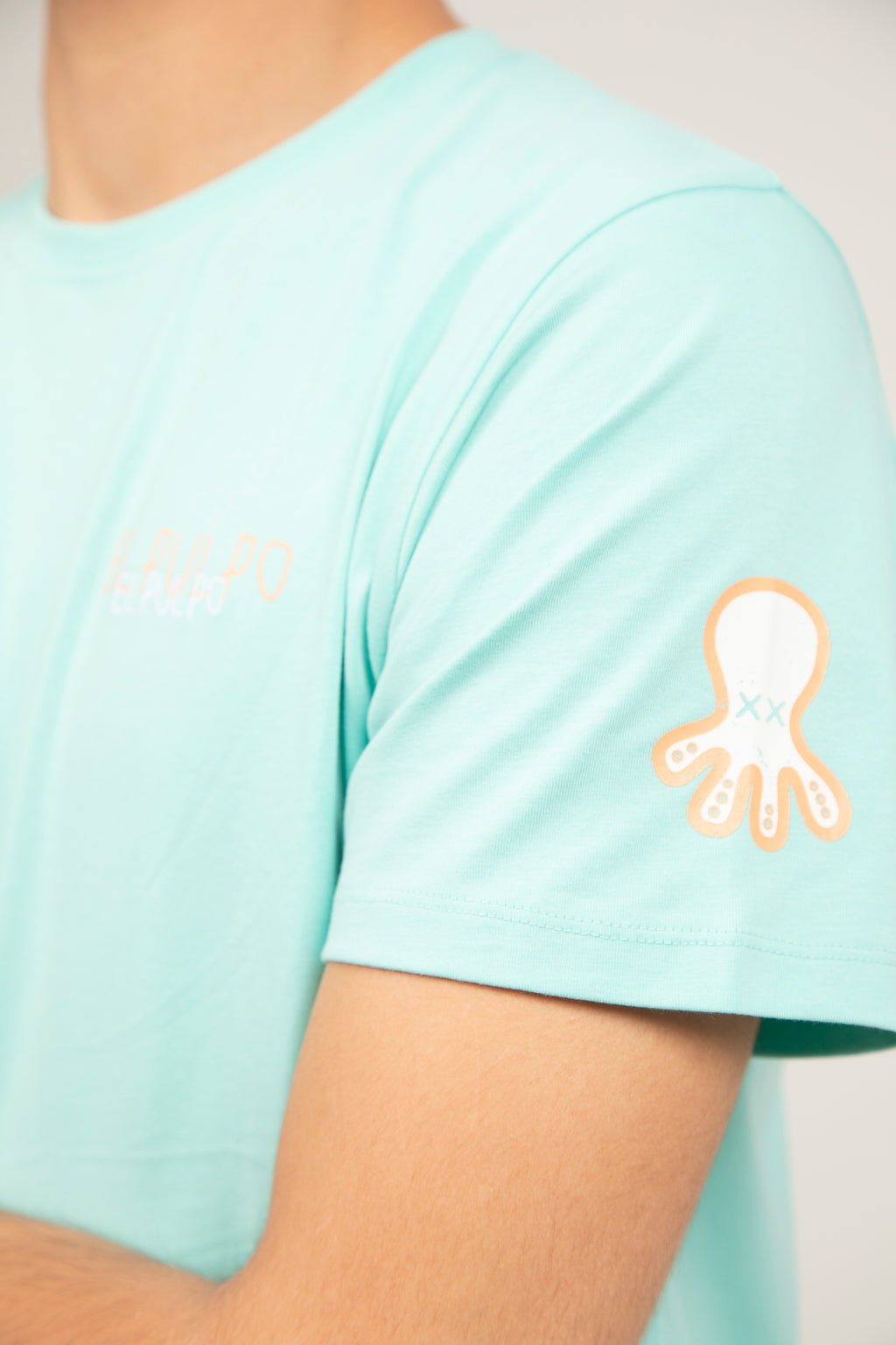 EL PULPO CAMISETA TRIPLE LOGO DESGASTADO SLIM VERDE