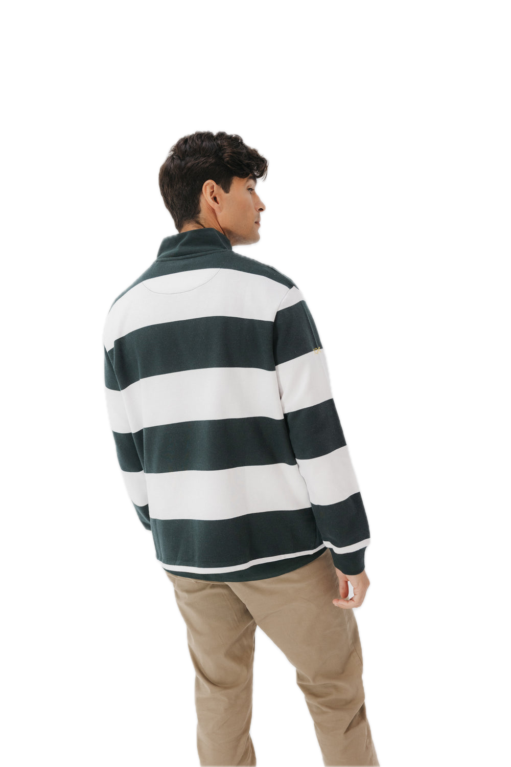 EL PULPO SUDADERA MEDIA CREMALLERA RAYAS VERDE