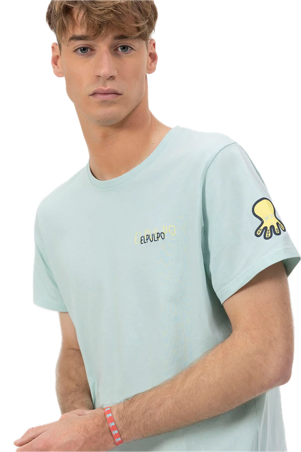 EL PULPO TRIPLE LOGO DIBUJADO CAMISETA AZUL TURQUESA