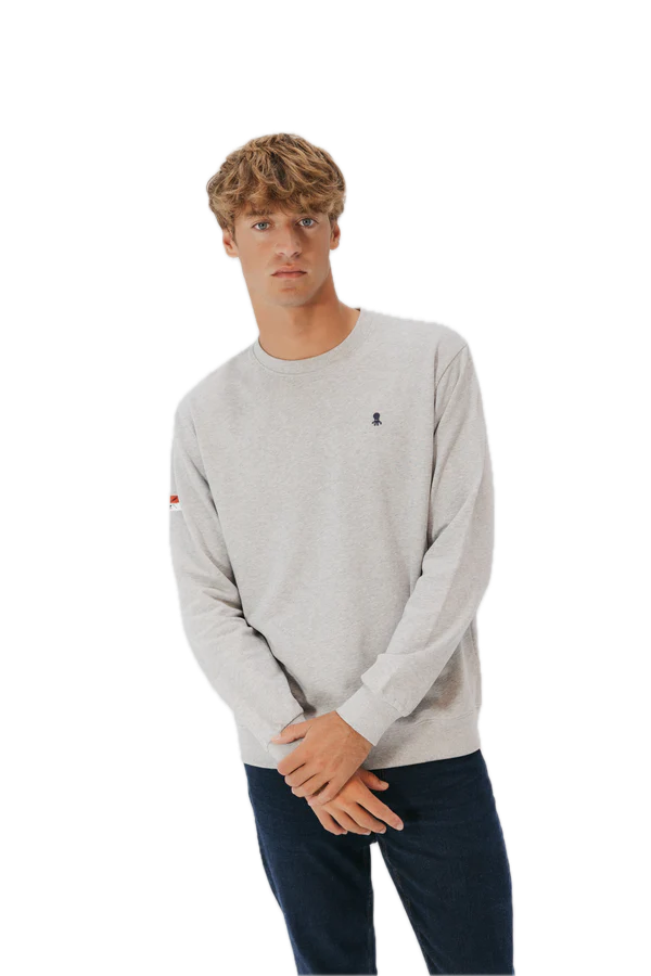 EL PULPO SUDADERA BORDADO HERITAGE GRIS