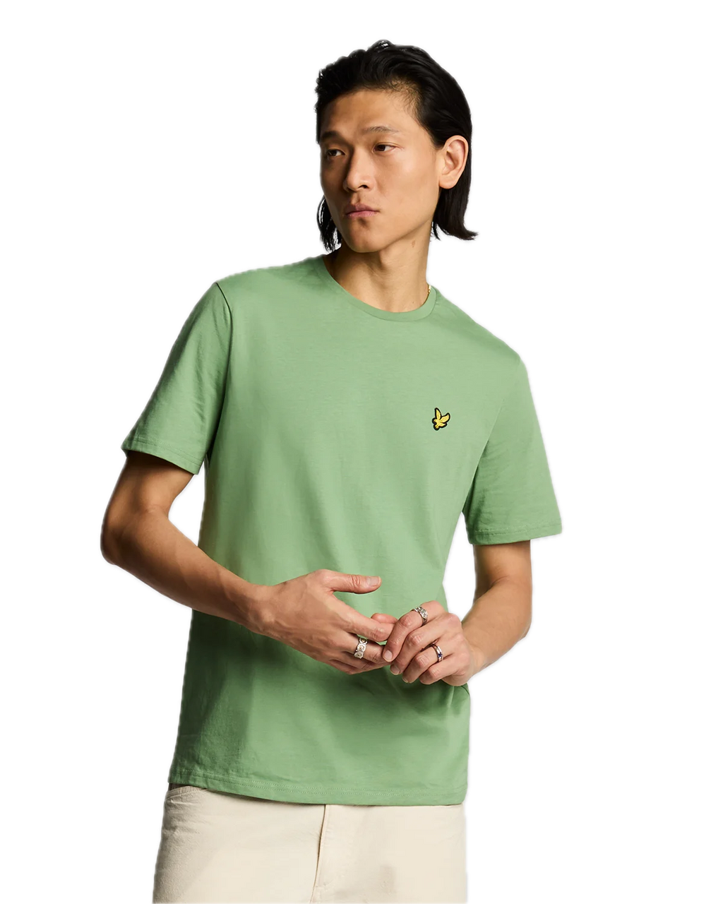 LYLE & SCOTT PLAIN CAMISETA CAMISETA REGULAR FIT VERDE AHUMADO