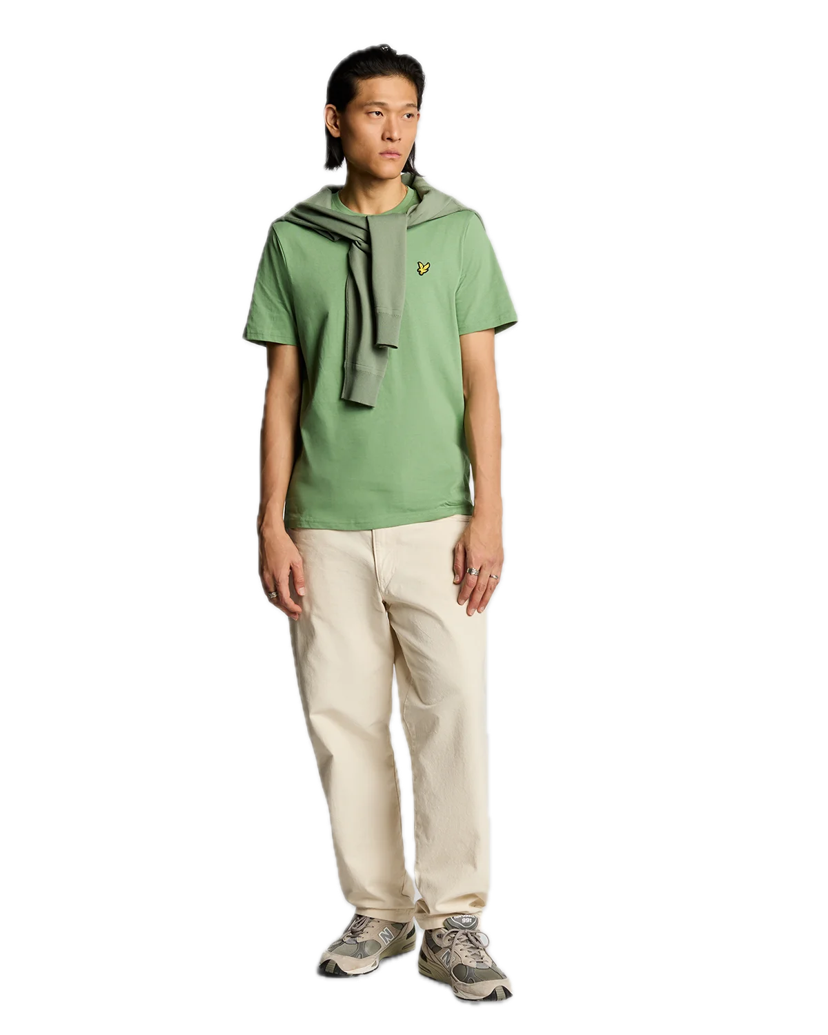 LYLE & SCOTT PLAIN CAMISETA CAMISETA REGULAR FIT VERDE AHUMADO