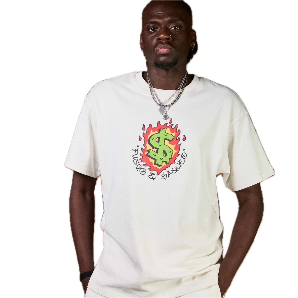 GRIMEY THE SHELTER BUCKS TO BURN CAMISETA REGULAR FIT BLANCO ROTO