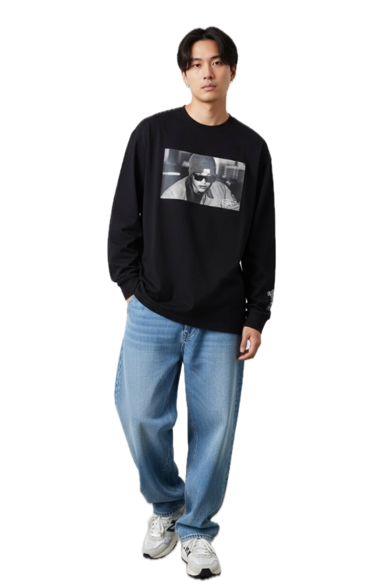 GRIMEY THE SHELTER CAMISETA MANGA LARGA OVERSIZE FIT NEGRA