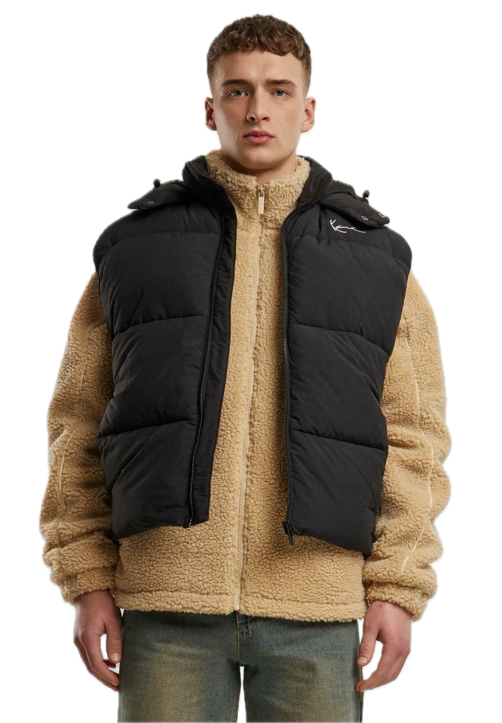 KARL KANI CHALECO PUFFER  ACOLCHADO NEGRO