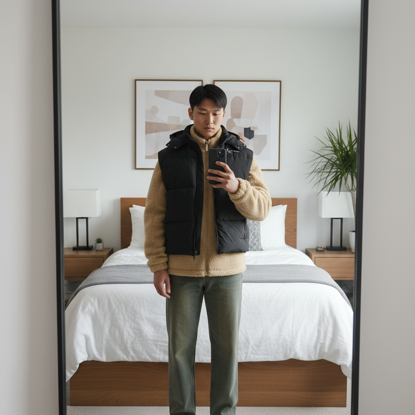 KARL KANI CHALECO PUFFER  ACOLCHADO NEGRO