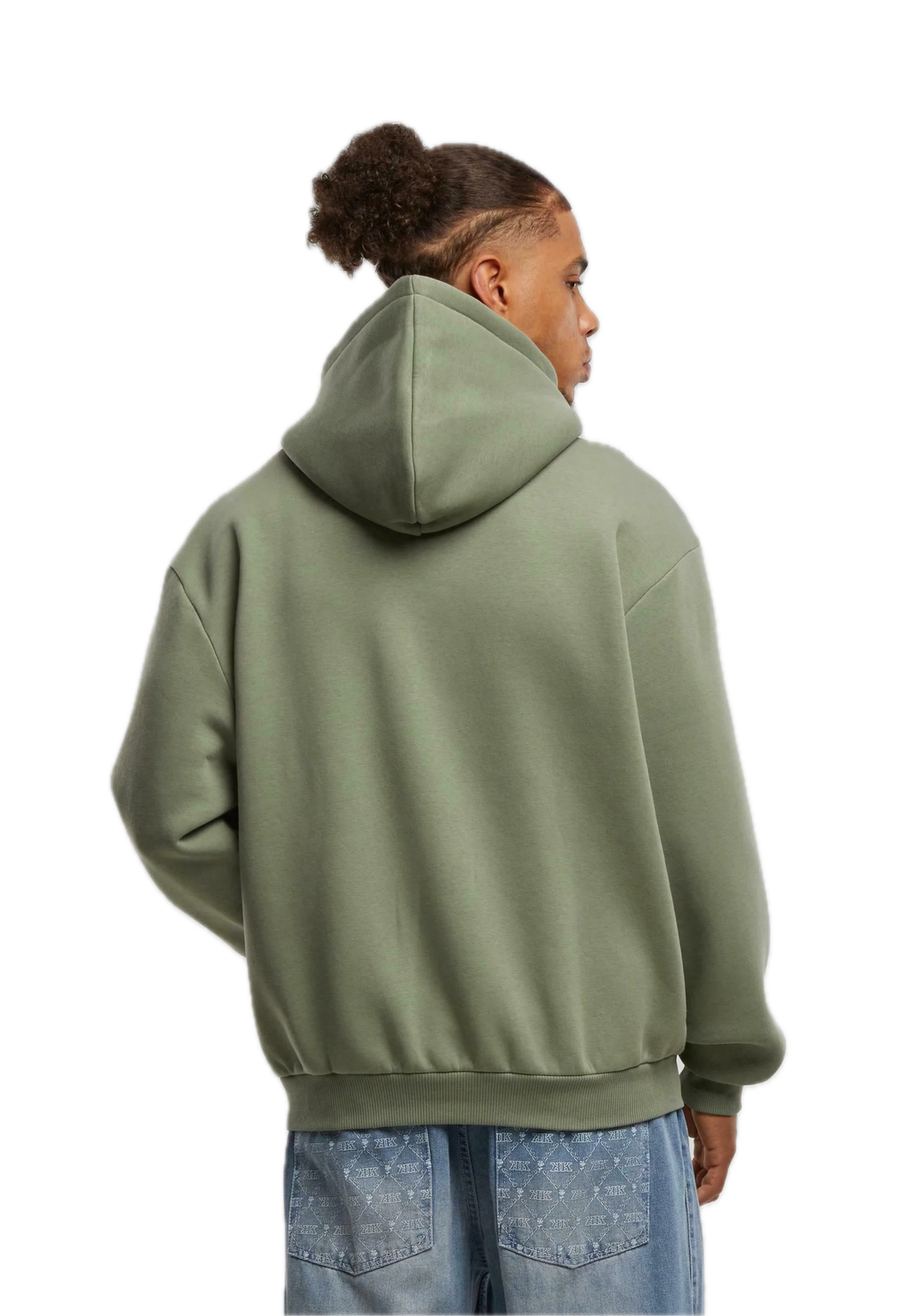 KARL KANI SUDADERA CON CREMALLERA Y CAPUCHA OVERSIZE SMALL SIGNATURE ESSE   VERDE