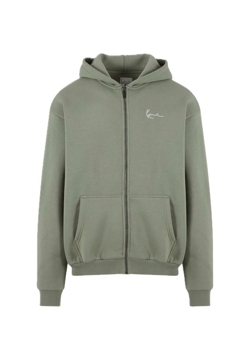 KARL KANI SUDADERA CON CREMALLERA Y CAPUCHA OVERSIZE SMALL SIGNATURE ESSE   VERDE