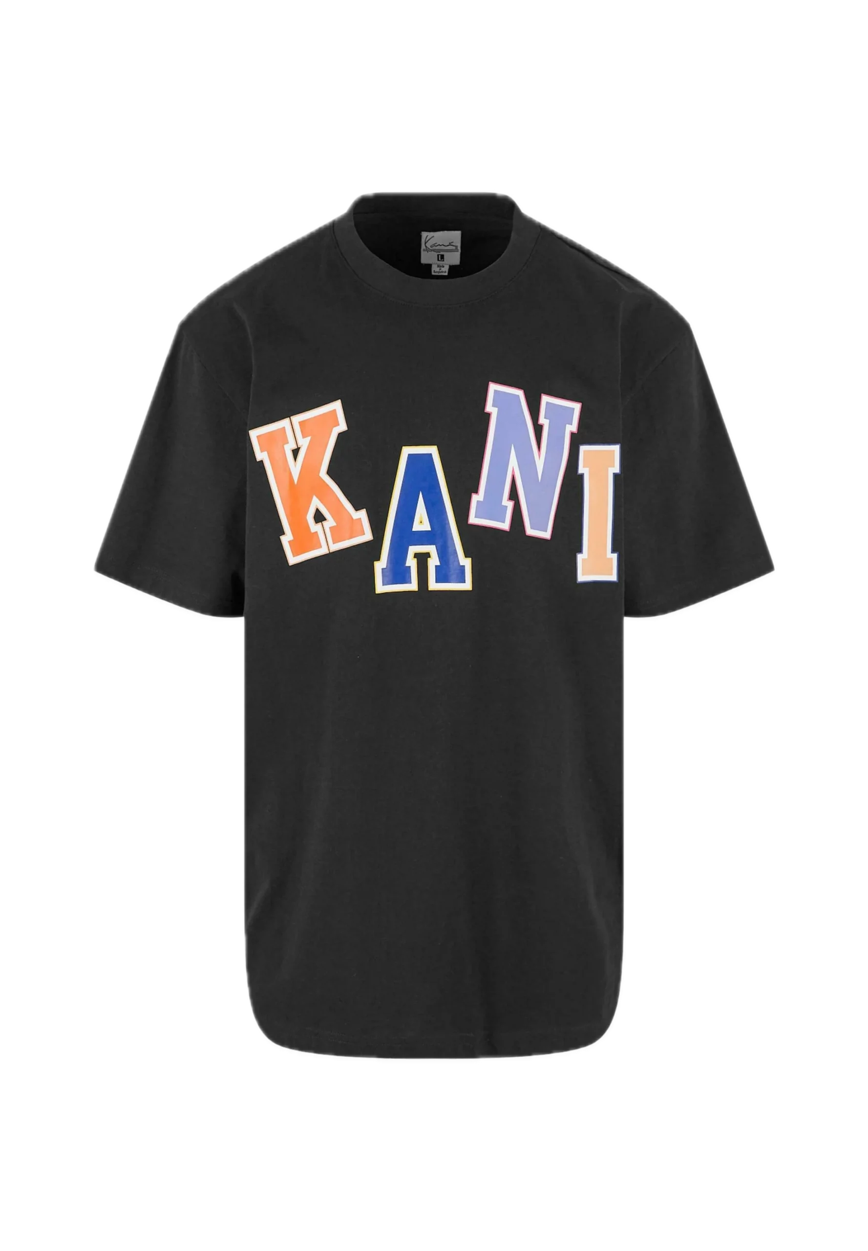 KARL KANI WOVEN SIGNATURE MULTICOLOR LOGO CAMISETA NEGRA
