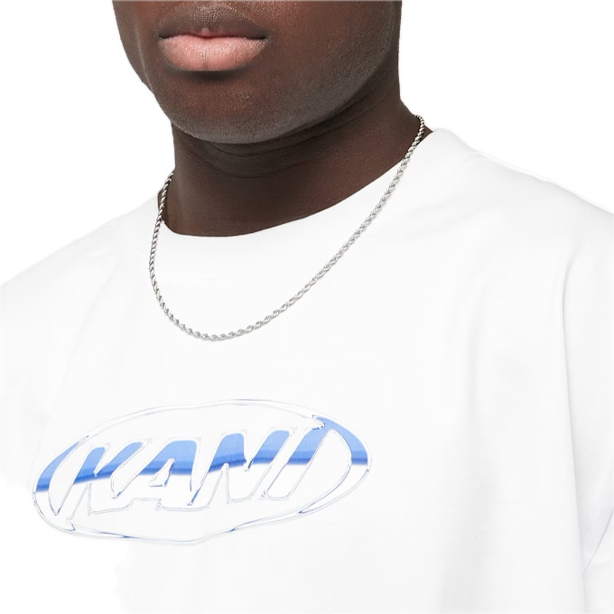 KARL KANI WOVEN CHROME LOGO CAMISETA OVERSIZE BOXY FIT BLANCA
