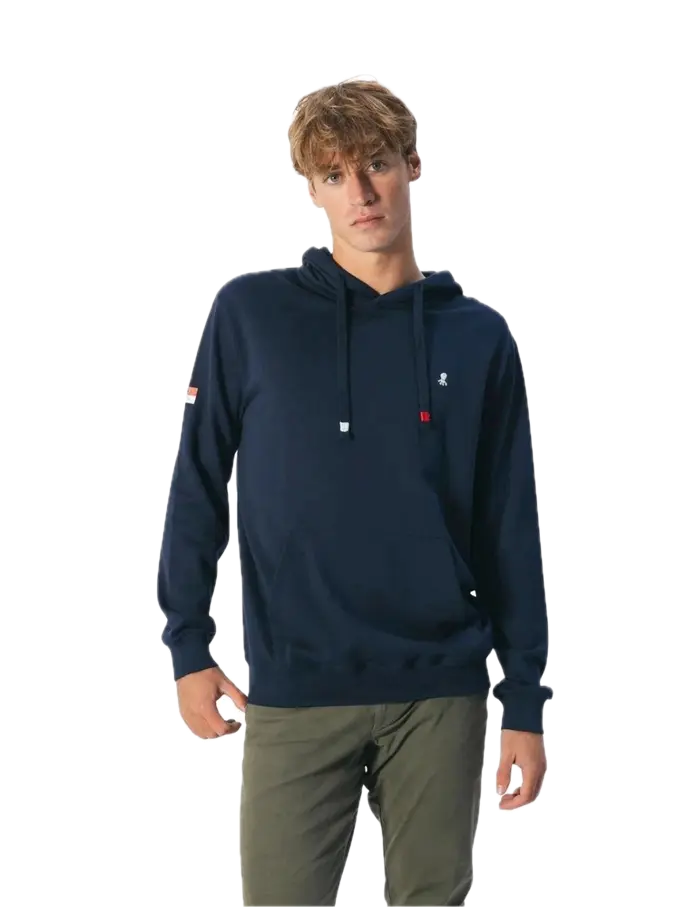 EL PULPO SUDADERA CAPUCHA BORDADO HERITAGE AZUL MARINO