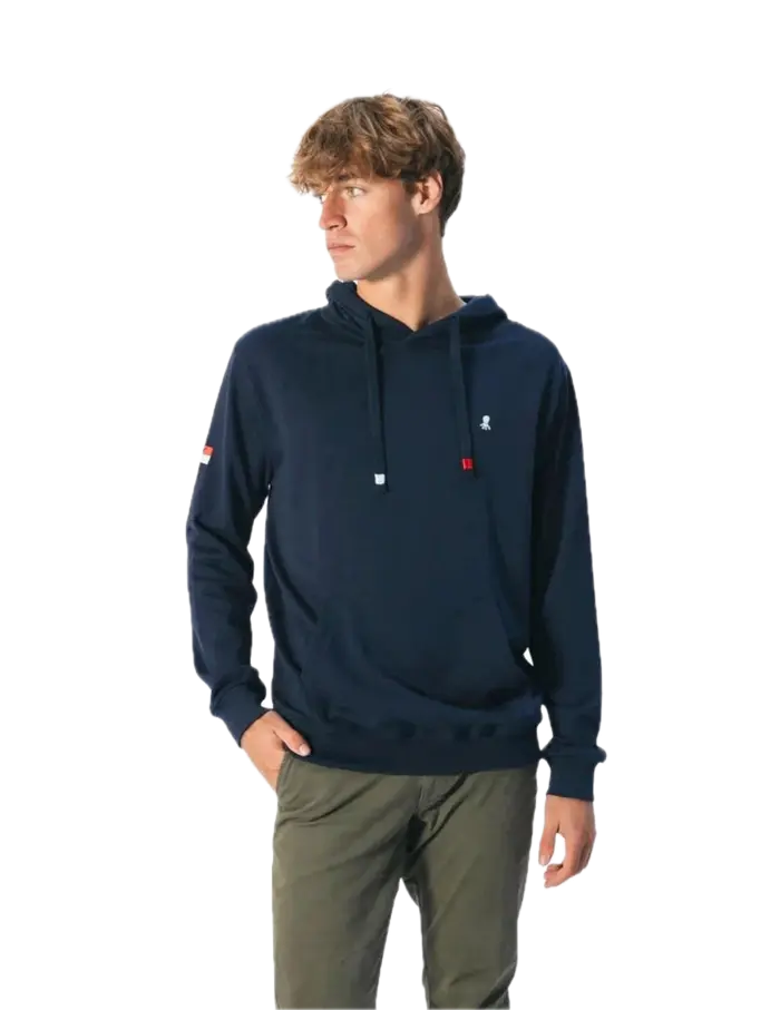 EL PULPO SUDADERA CAPUCHA BORDADO HERITAGE AZUL MARINO