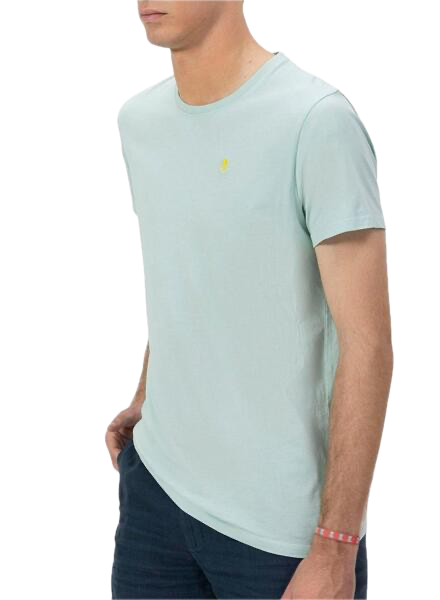 EL PULPO BÁSICA BORDADA CAMISETA AZUL TURQUESA