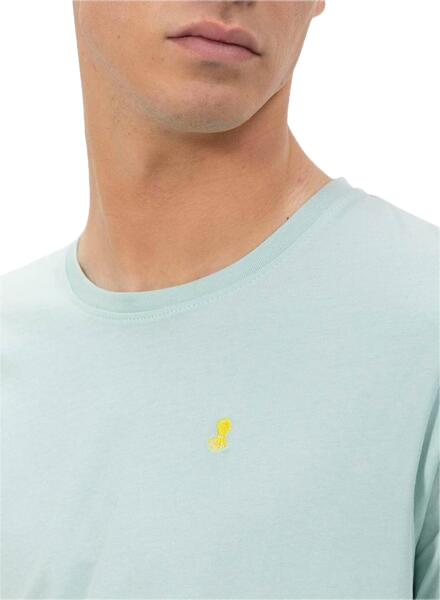 EL PULPO BÁSICA BORDADA CAMISETA AZUL TURQUESA