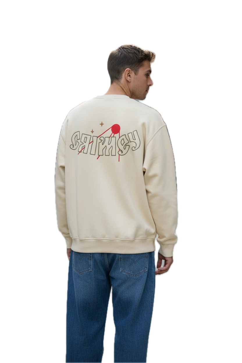 GRIMEY THE LOWER DEPTHS TOCHKA SUDADERA VINTAGE CREWNECK CREMA