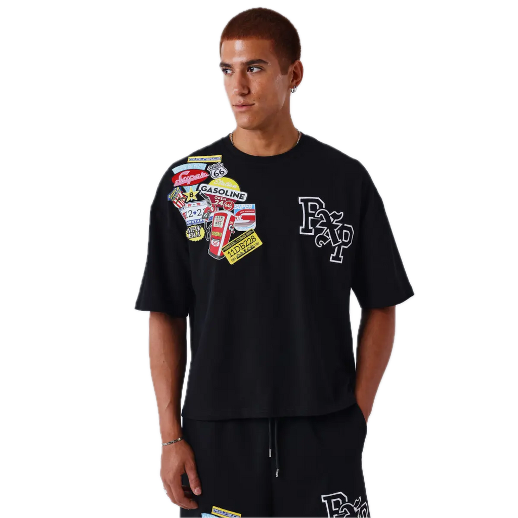 PROJECT X PARIS CAMISETA BOXY OVERSIZED PARCHES NEGRA