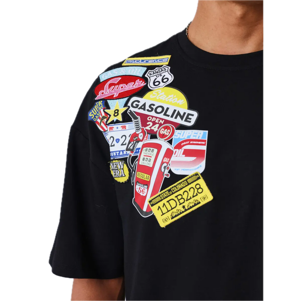 PROJECT X PARIS CAMISETA BOXY OVERSIZED PARCHES NEGRA