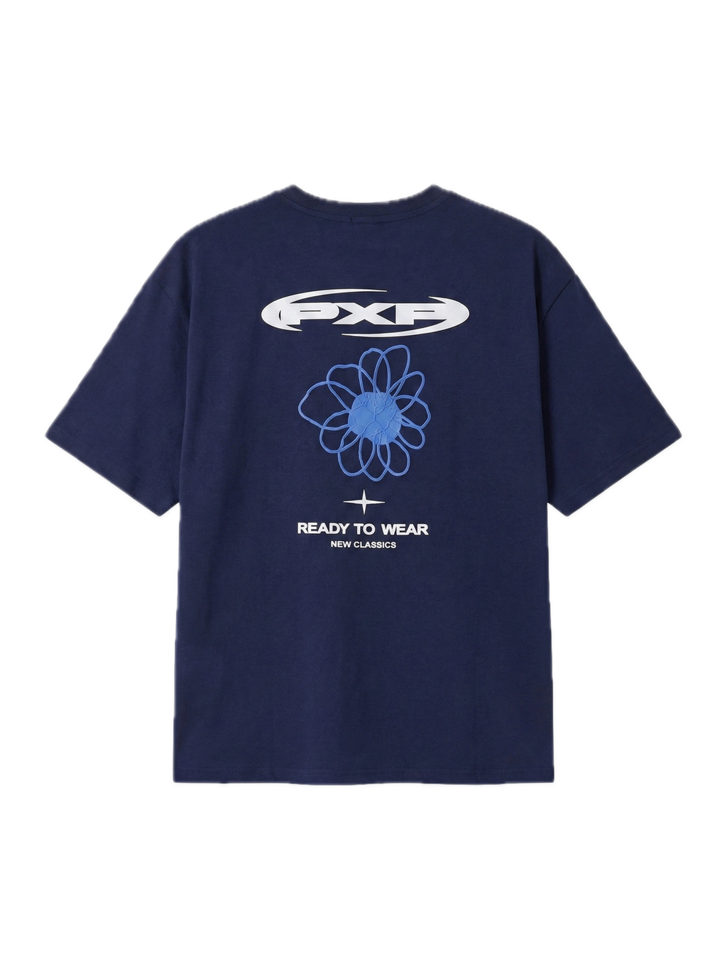 PROJECT X PARIS CAMISETA OVERSIZED FLOR ESPALDA AZUL MARINO