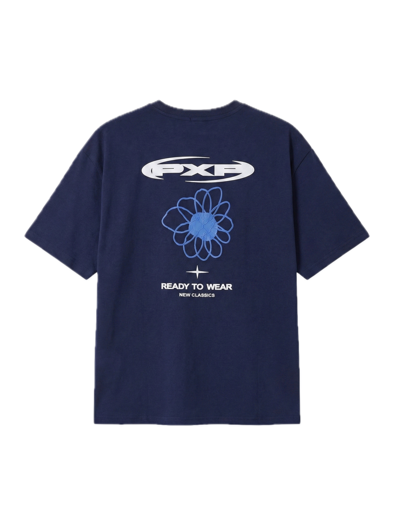 PROJECT X PARIS CAMISETA OVERSIZED FLOR ESPALDA AZUL MARINO