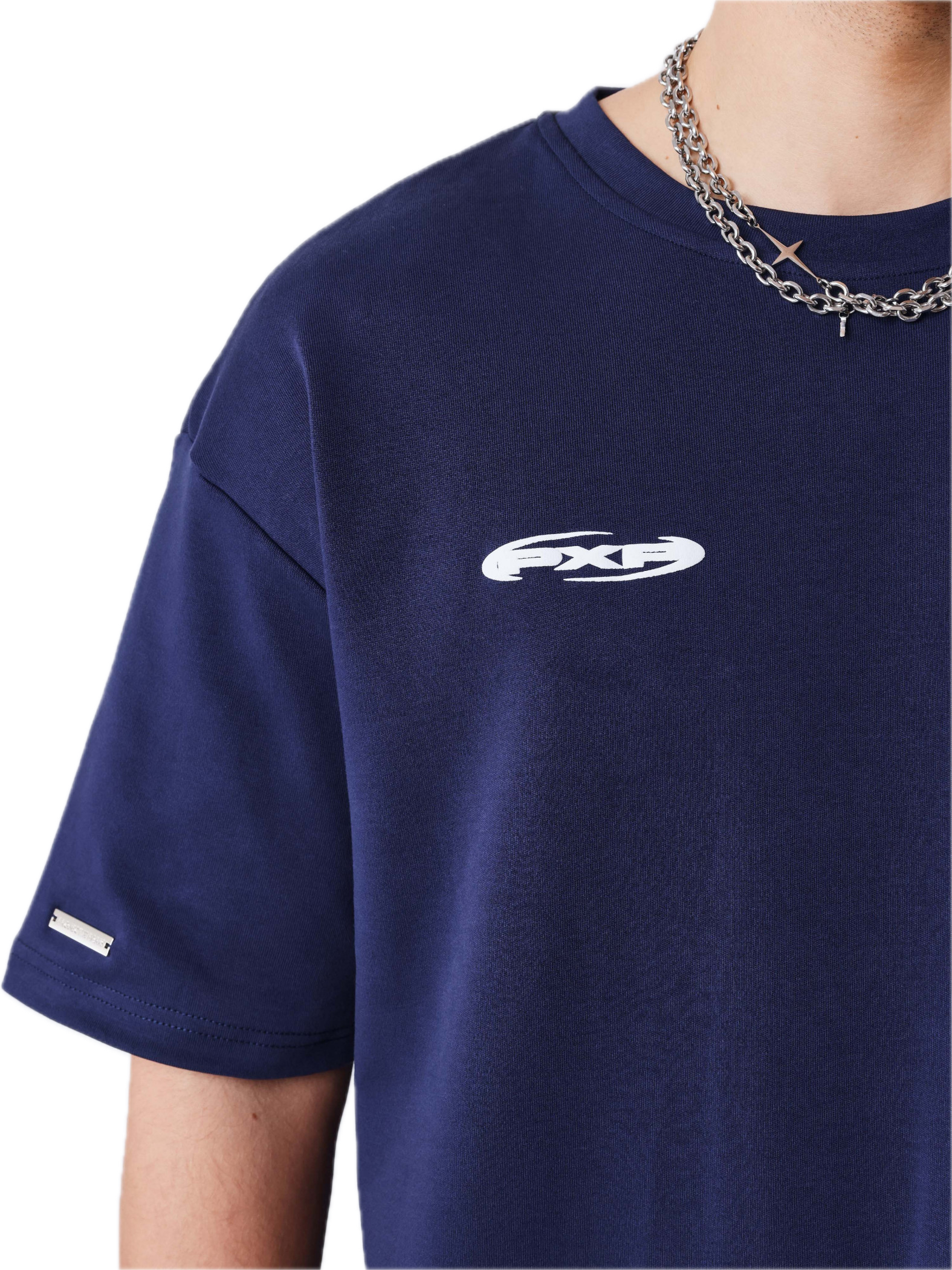 PROJECT X PARIS CAMISETA OVERSIZED FLOR ESPALDA AZUL MARINO