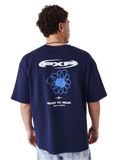 PROJECT X PARIS CAMISETA OVERSIZED FLOR ESPALDA AZUL MARINO