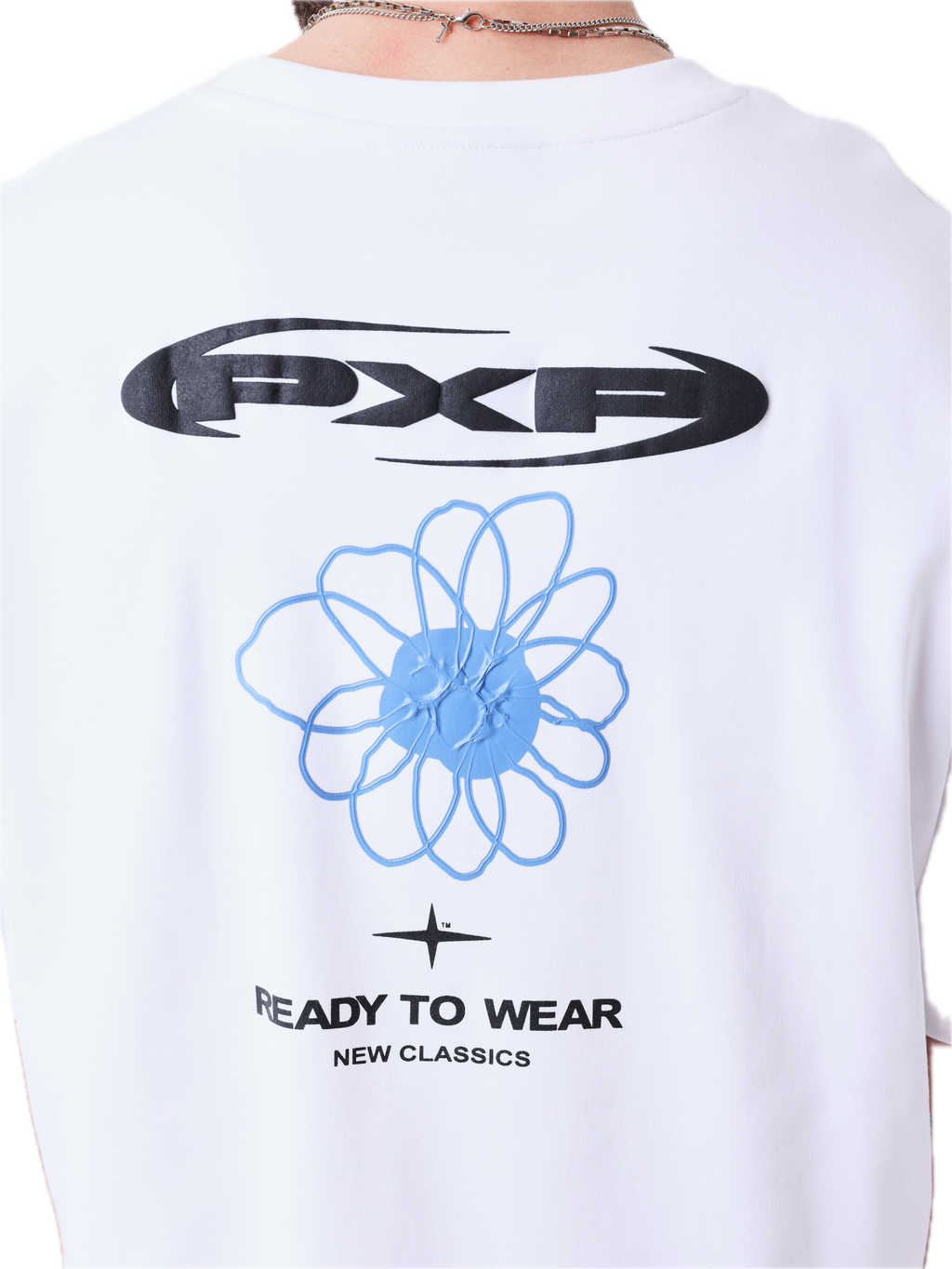 PROJECT X PARIS CAMISETA OVERSIZED FLOR ESPALDA BLANCA