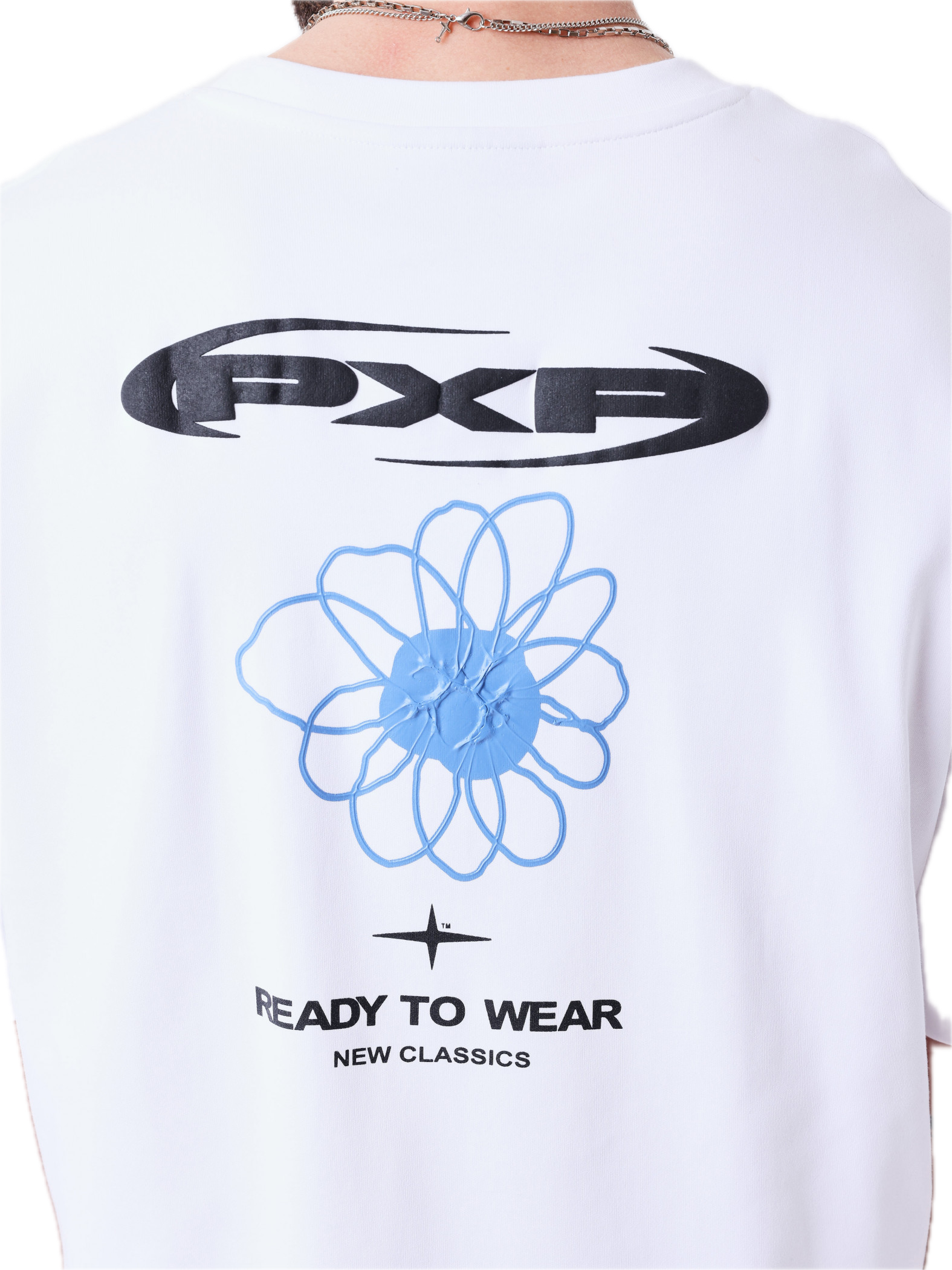 PROJECT X PARIS CAMISETA OVERSIZED FLOR ESPALDA BLANCA