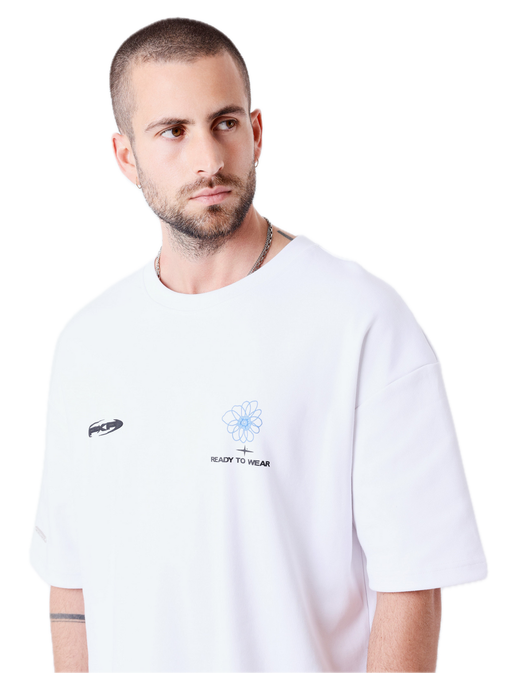 PROJECT X PARIS CAMISETA OVERSIZED FLOR ESPALDA BLANCA