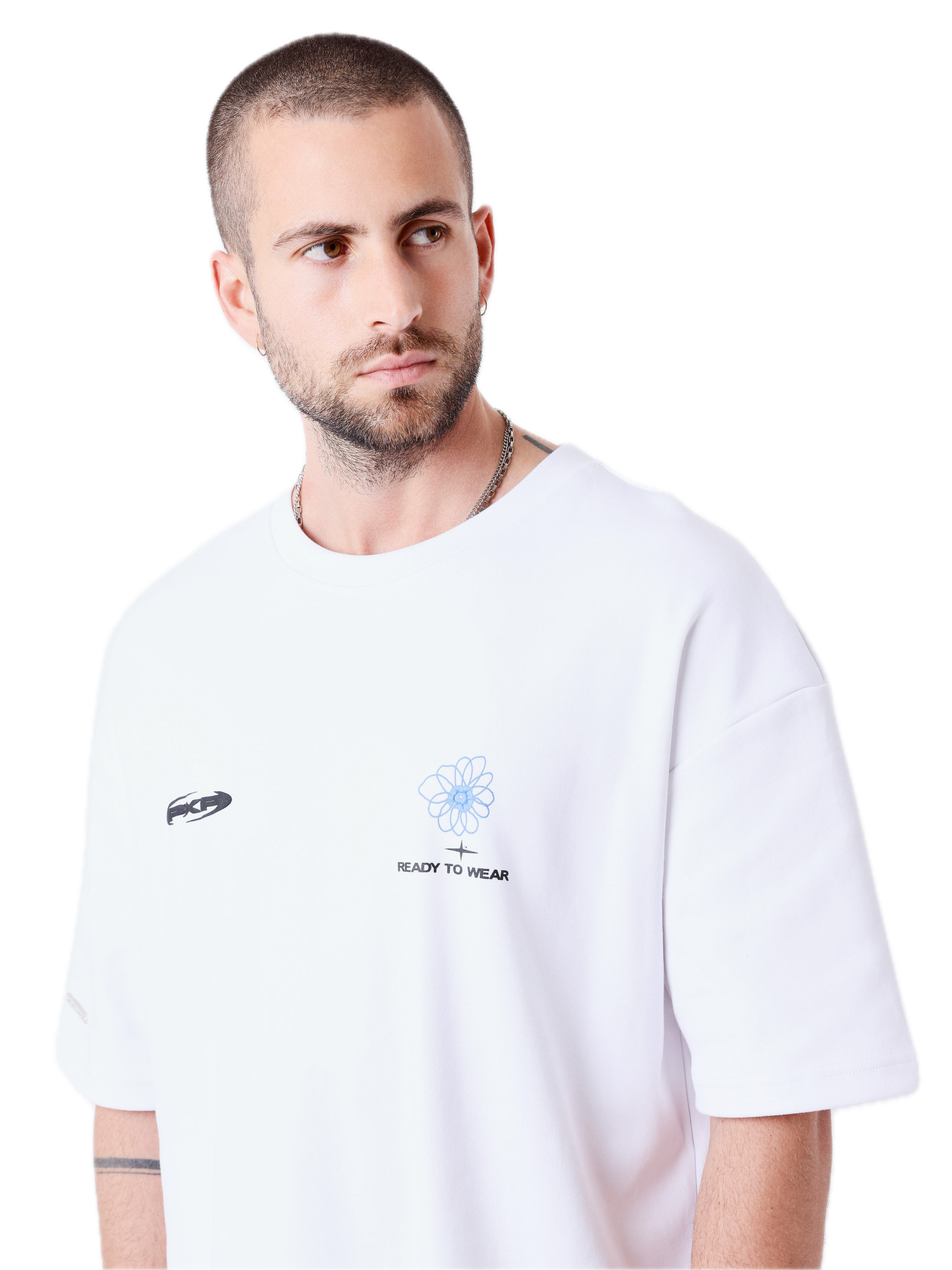 PROJECT X PARIS CAMISETA OVERSIZED FLOR ESPALDA BLANCA