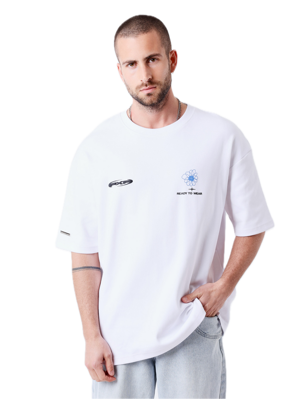 PROJECT X PARIS CAMISETA OVERSIZED FLOR ESPALDA BLANCA