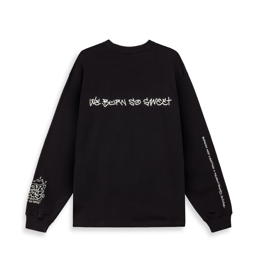 GRIMEY THE SHELTER CAMISETA MANGA LARGA OVERSIZE FIT NEGRA