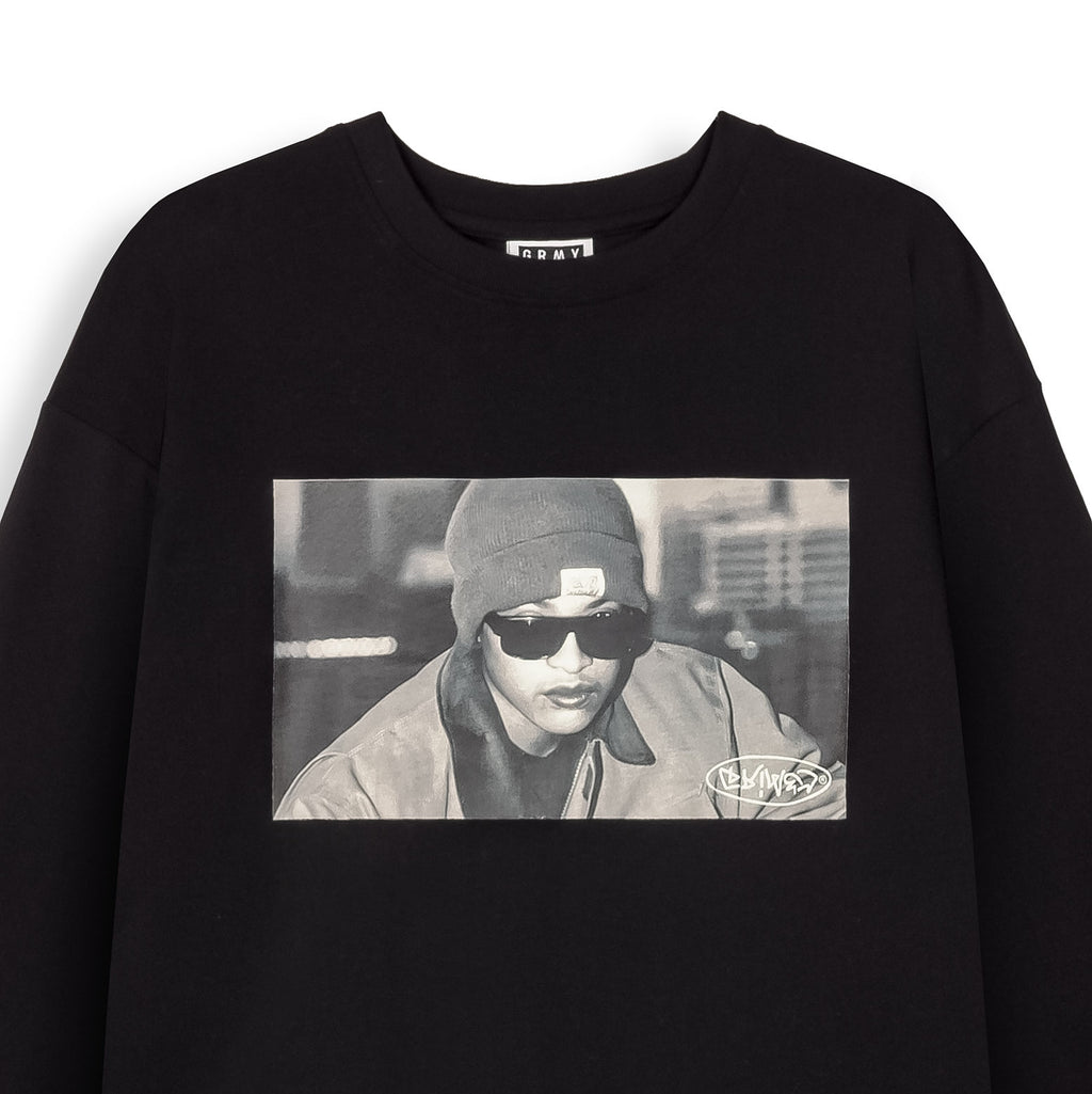GRIMEY THE SHELTER CAMISETA MANGA LARGA OVERSIZE FIT NEGRA