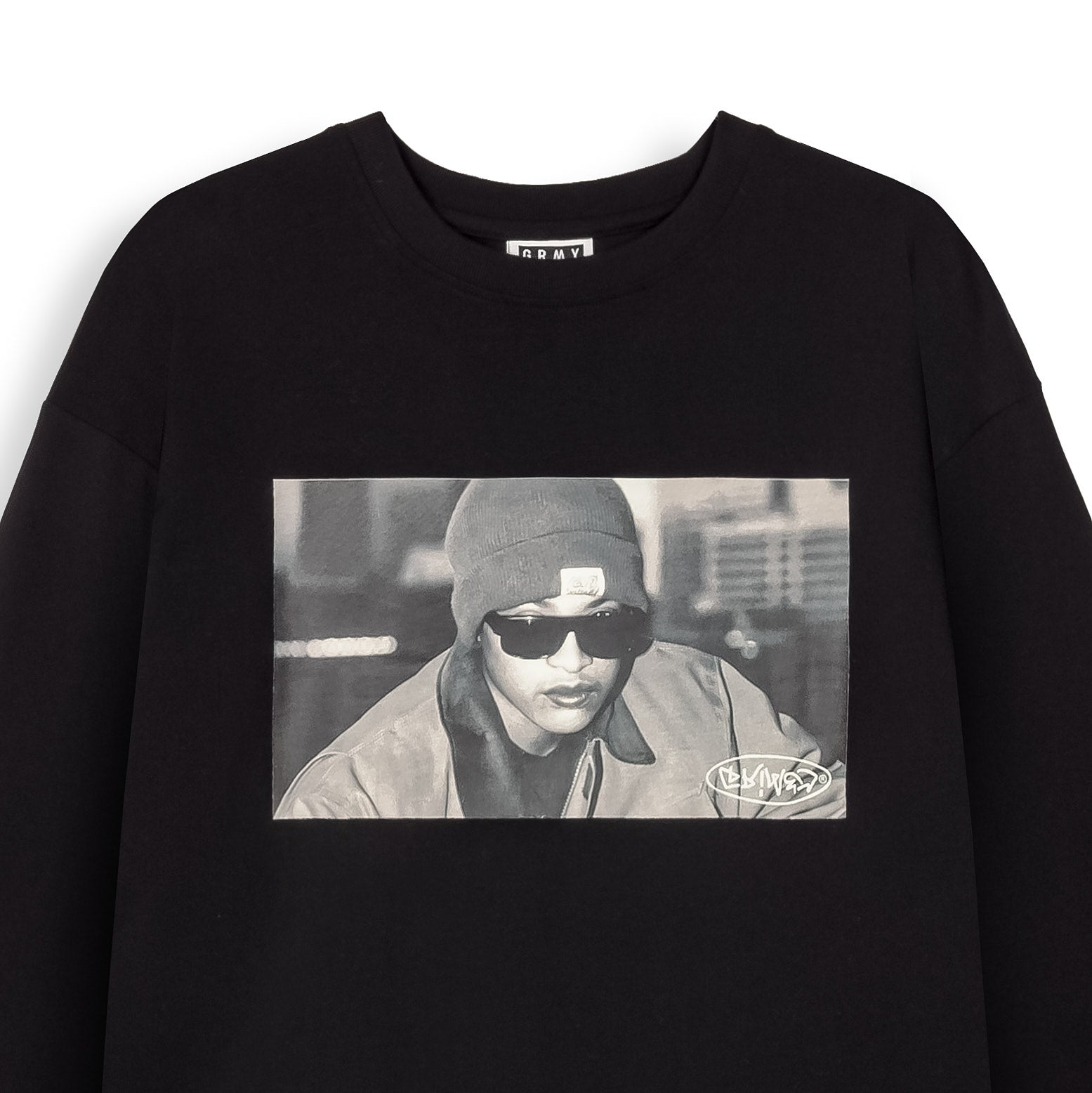 GRIMEY THE SHELTER CAMISETA MANGA LARGA OVERSIZE FIT NEGRA