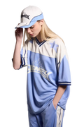 GRIMEY INFAMOUS DEEPER CAMISETA OVERSIZE CUELLO PICO AZUL CLARO