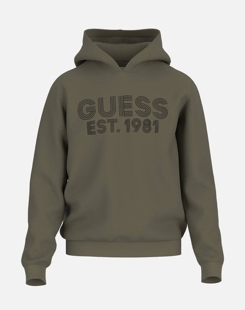 GUESS BEAU SUDADERA CON CAPUCHA REGULAR FIT CAQUI