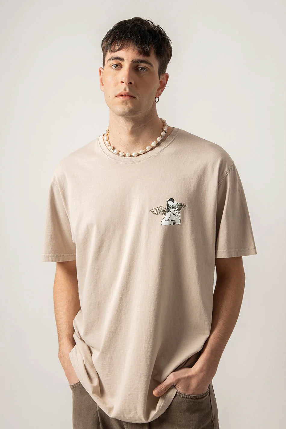 KAOTIKO CAMISETA WASHED THE BLACK CAT ANGELS BONE