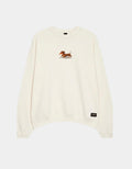 KAOTIKO SUDADERA SIN CAPUCHA CREW WASHED DACHSHUND IVORY