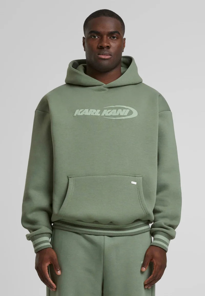 KARL KANI ELLIPSE HOODIE SUDADERA CAPUCHA OVERSIZE FIT OLIVA